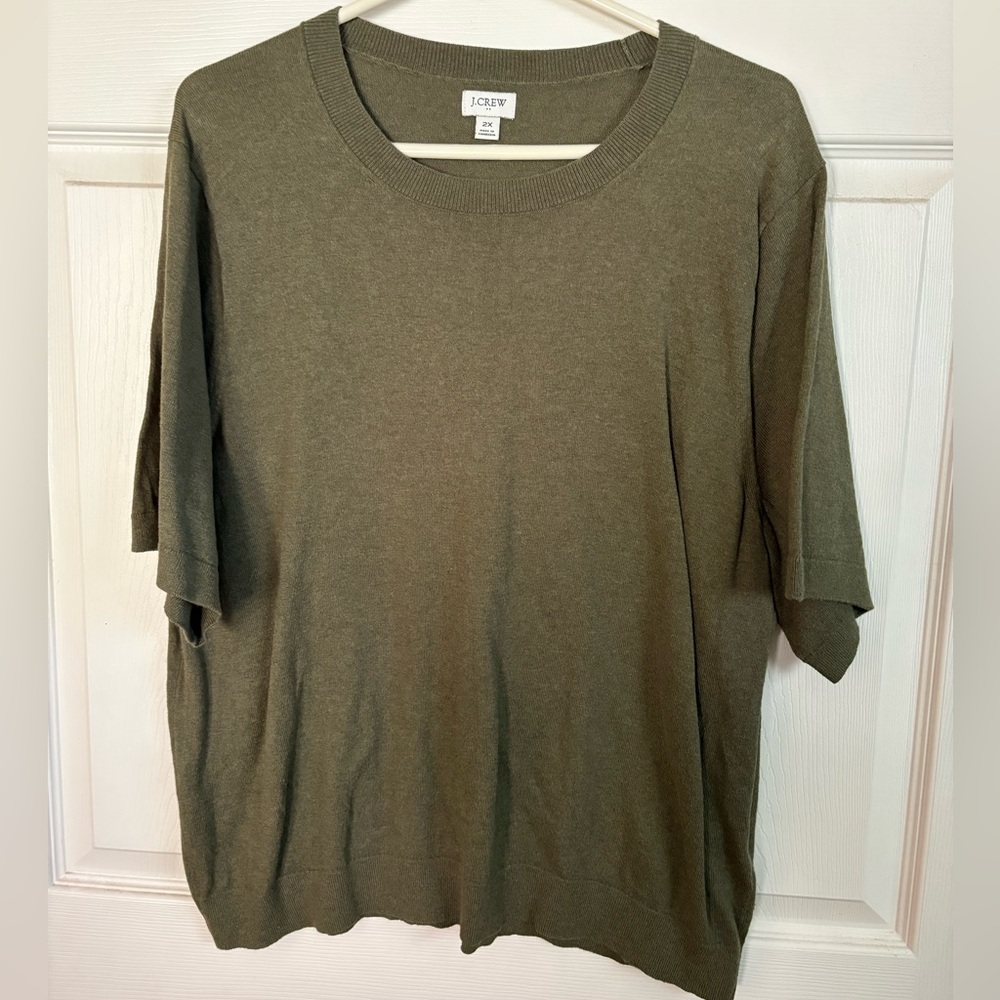 J. Crew Khaki Short Sleeve Top